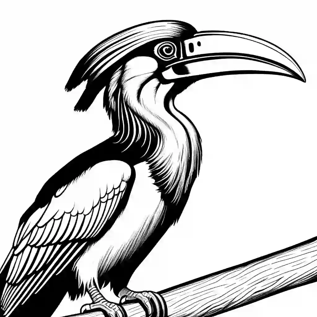 Hornbills coloring pages